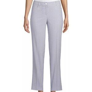 Anne Klein Pants 16 NWT High‎ Waist Striped Seersucker Preppy Summer Lightweight